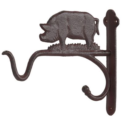 Esschert Design Hanging Basket Haken Schwein - Gusseisen