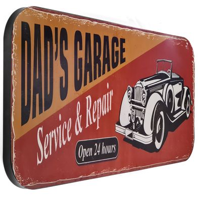 Moritz Blechschild XXL Dad`s Garage Oldtimer 100 x 46,5 Vintage Retro Nostalgie