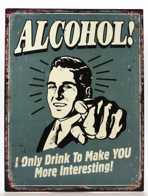 Moritz Blechschild Alcohol 25 x 33 Vintage Retro Nostalgie Metall Dekoration
