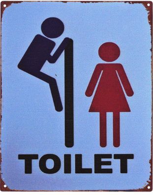 Deko Blechschild Toilet 20 x 25 Vintage-Design Metall Schild