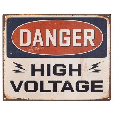 Blechschild 25 x 20 cm DANGER High Voltage Retro Vintage Tin sign Wand Deko