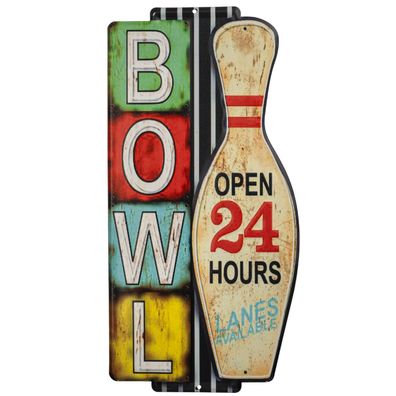Blechschild 20 x 40 cm Bowling Pin Sport Kugel Hobby Film Retro Vintage Wand