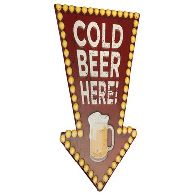 Moritz Blechschild Cold Beer Heer! Pfeil 30 x 50 Vintage Retro Nostalgie