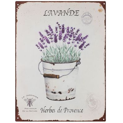 Blechschild 25 x 33 cm Lavande Herbes De Provence Retro Vintage Tin sign Wand