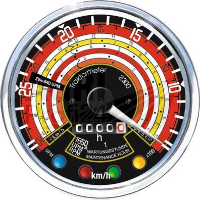 Traktormeter Ø 115 mm 27 Km/h 2500 U/min linksdrehend für Deutz-Fahr D 25 D 30