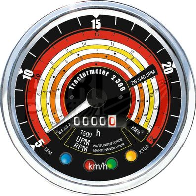 Traktormeter Ø 115 mm, 25 Km/h, 2500 U/min, rechtsdrehend Deutz-Fahr D 25, 30