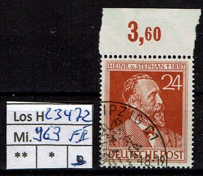 Los H23472: Alliierte Besetzung Gemeinschaftsausgaben Mi. 963 F II, gest