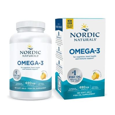 Nordic Naturals, Omega-3, 690mg Omega-3, Zitrone, 180 Weichkapseln