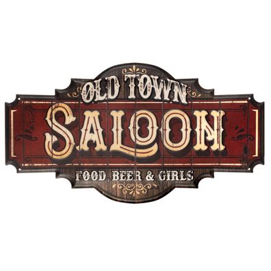Blechschild 60 x 33 cm Saloon Western Food Beer Girls Retro Vintage Dekoration