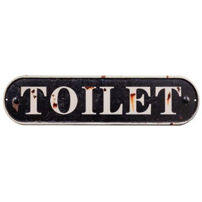 Blechschild 50 x 13 cm Toilet Wc Hinweis Restroom Retro Vintage Tin sign Wand