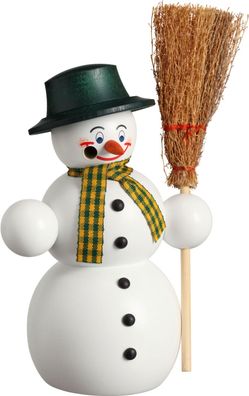 Räuchermann Schneemann mit Besen BxHxT 11x16x6,5cm NEU Rauchen Rauchfigur