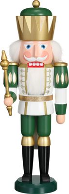 Nußknacker König grün weiß HxBxT = 40x14x12cm NEU Weihnachten Seiffen Nutcracker