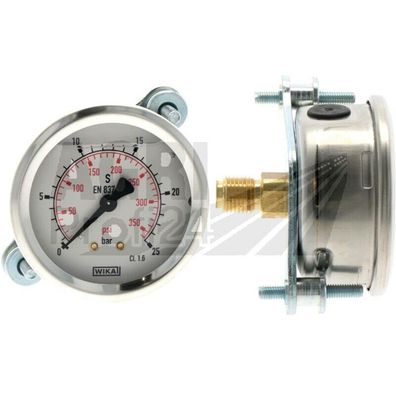 WIKA Manometer 0-25 bar Ø63mm - 1/4" Hydraulik Pneumatik