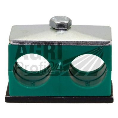 Hydraulik Doppel-Rohrschelle 2x 22mm Hydraulikrohr Halter