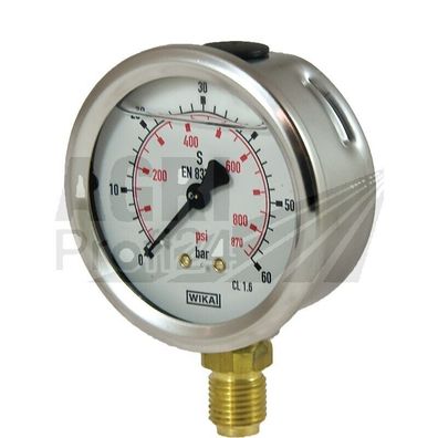 WIKA Manometer 0-60 bar Ø 63mm - 1/4"AG Hydraulik Pneumatik