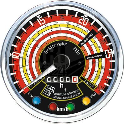 Traktormeter Ø 115 mm, 30 Km/h, 2500 U/min, rechtsdrehend Deutz-Fahr D 25, D 30