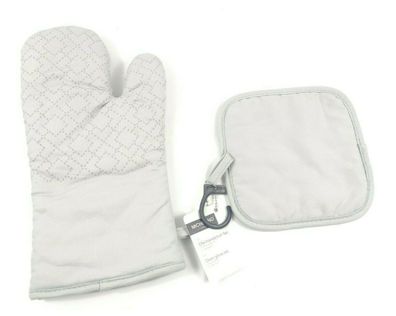 Topfhandschuh Set Ofenhandschuh Backhandschuh Topflappen Kochhandschuh weiß