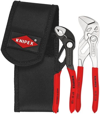 KNIPEX 00 20 72 V01 Mini-Zangenset: Zangenschlüssel, Wasserpumpenzange, Gürteltasche