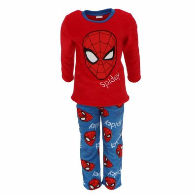 Spiderman Kinder-Pyjama Korallen-Fleece Schlafanzug für kleine Superhelden