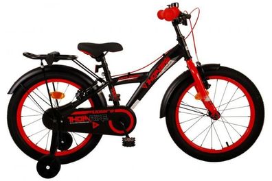 Volare Thombike Kinderfahrrad - Jungen - 18 Zoll - Schwarz Rot - Zweihandbremsen