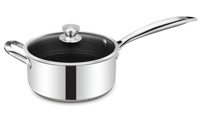 Cheffinger Saucentopf ?20cm 18/10 Edelstahl Wabenstruktur mit Deckel