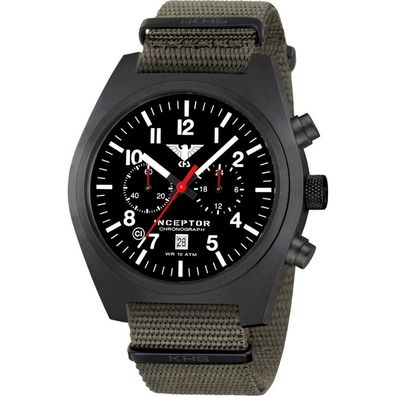 KHS - Armbanduhr - Herren - Inceptor Black Steel Chrono - KHS. INCBSC. NSGO