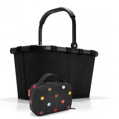 reisenthel Set aus carrybag BK, thermocase OY SBKOY, frame black + dots, Unisex