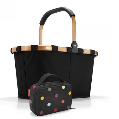 reisenthel Set aus carrybag BK, thermocase OY SBKOY, frame gold/black + dots, Unisex