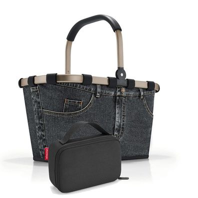 reisenthel Set aus carrybag BK, thermocase OY SBKOY, frame jeans dark grey