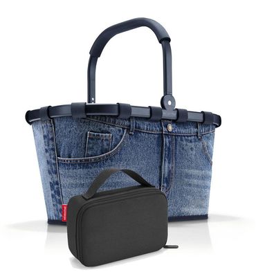 reisenthel Set aus carrybag BK, thermocase OY SBKOY, frame jeans classic blue