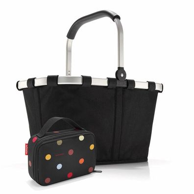 reisenthel Set aus carrybag BK, thermocase OY SBKOY, black + dots, Unisex