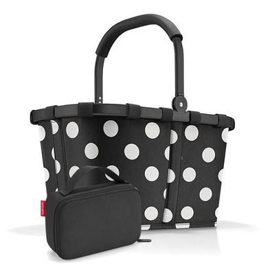 reisenthel Set aus carrybag BK, thermocase OY SBKOY, frame dots white + black