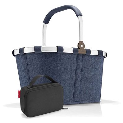 reisenthel Set aus carrybag BK, thermocase OY SBKOY, herringbone dark blue