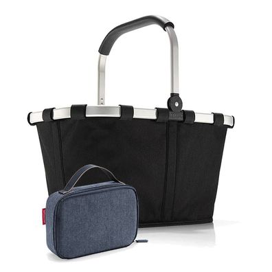 reisenthel Set aus carrybag BK, thermocase OY SBKOY, black + herringbone dark