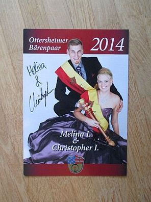 Ottersheimer Bärenpaar 2014 Melina I. & Christopher I. - handsignierte Autogramme!!!