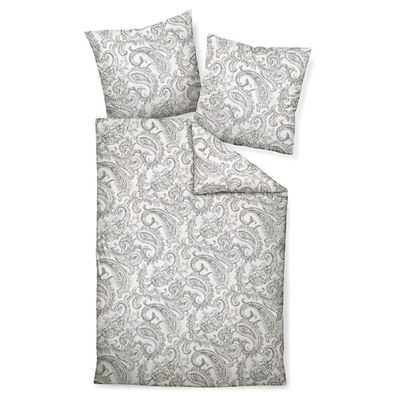 Janine Biber Bettwäsche Davos 135x200 Paisley braun grau sand 65152-08