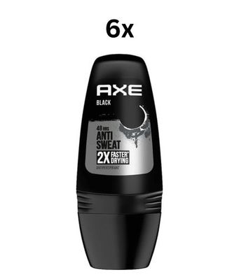 AXE Black Deo - Roll on - 48H Anti-Transpirant - 6X50ml (Gr. Standardgröße)