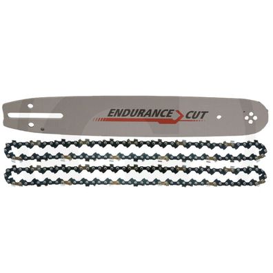 Endurance Cut 2x Sägekette + Führerschiene 2 + 1 3/8" Vollmeißel 40cm 60-TG 1,6mm