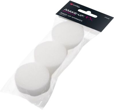 Smiffys 3er Pack Make-Up FX Essentials, Foam Cosmetic Sponges, Weiß