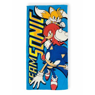 Sonic Strandtuch Blaues Baumwollhandtuch für Kinder, 70cm x 140cm