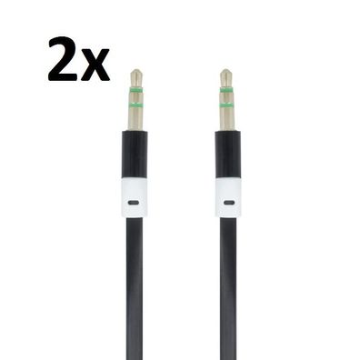 2x 1m Aux Kabel 3.5 mm Klinke Eingang Audio Android Autoadio PC Anlage Hifi Schwarz