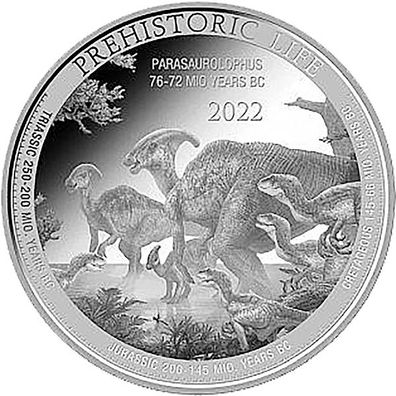 Kongo 2022 - Parasaurolophus 1 Oz Silber*