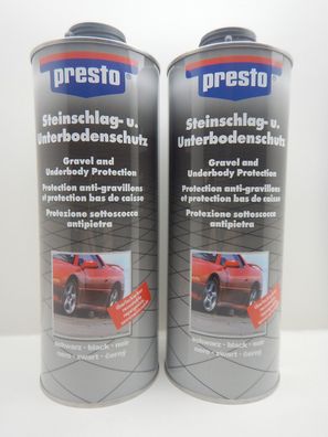 2x PRESTO 603215 Steinschlag Unterbodenschutz schwarz Versiegelung Rostschutz 1L