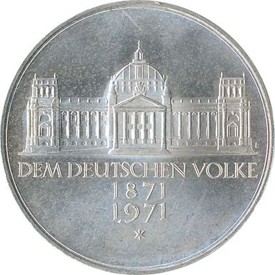 BRD 5 DM 1971 G 100 Jahre Reichsgrü?ndung Silber*