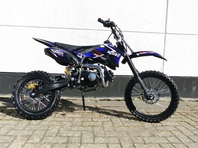 125ccm Dirtbike Cross Dirt bike Enduro Pitbike 125cc 17/14 KXD Tiger Blau