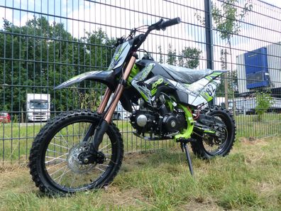 125ccm Dirtbike Cross Bike Pocketbike KXD 609 4 Takt 4 Gang E-Start 17/14 Grün