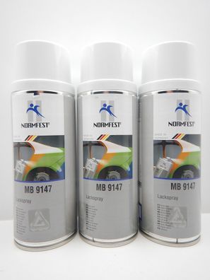 3x Arktikweiss WEIß Mercedes BENZ 9147 LACK SPRAY Spraydose 400ML