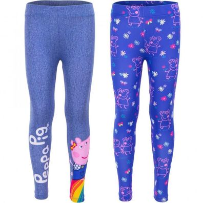 Peppa Pig Leggins Motiv Jeansoptik / Blau Größen 92 bis 128