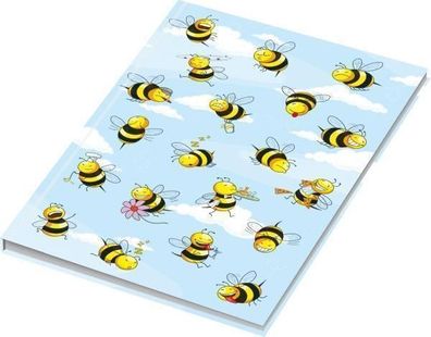 RNK Kladde / Notizbuch "Crazy Bees", blanko, DIN A5, 96 Blatt, 70 g/m²