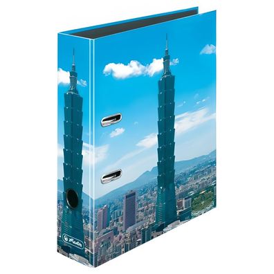 Herlitz Ordner maX. file A4 Taipei 101 Innenspiegel sw Rückenbreite 8 cm